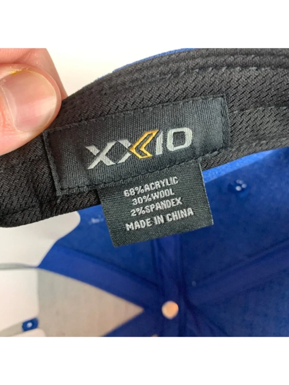 XXIO Golf Mens Blue Wool Blend Strapback Adjustable Hat New